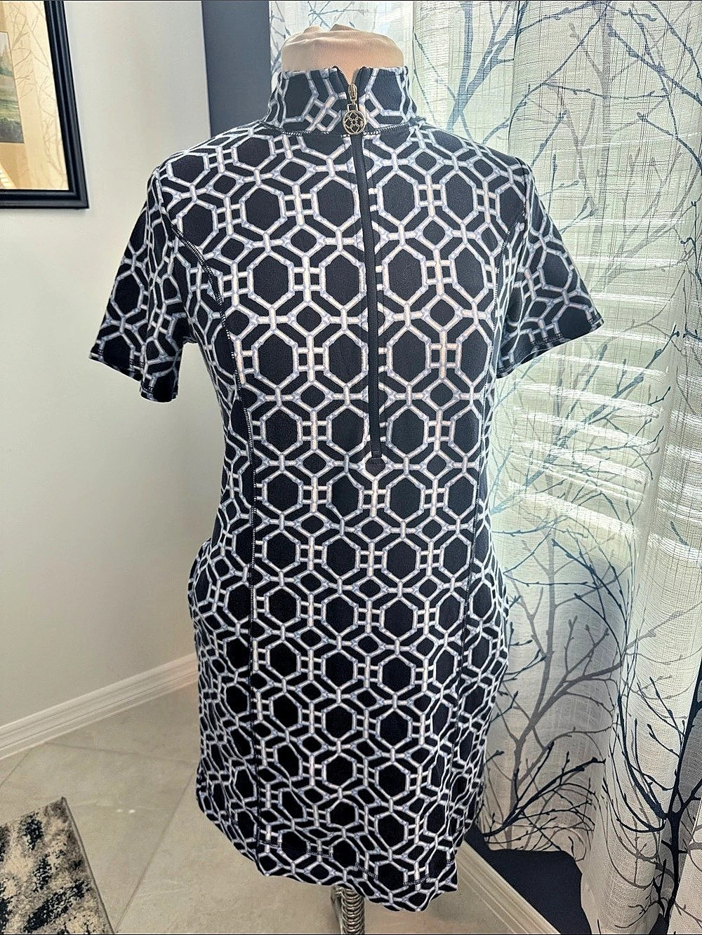 Belle Kim Gravel- Geometric Mini Dress Size Small